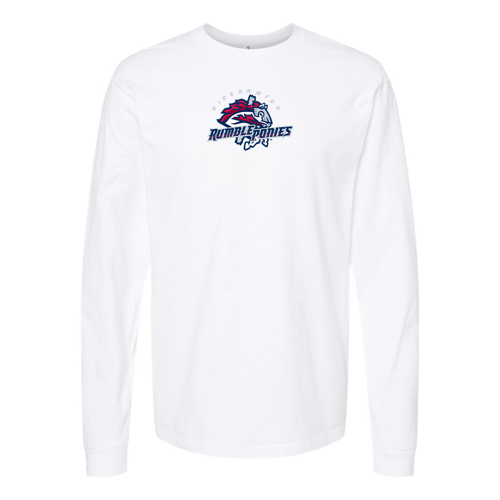 Youth Binghamton Rumble Ponies Logo Cotton Long Sleeve T-Shirt