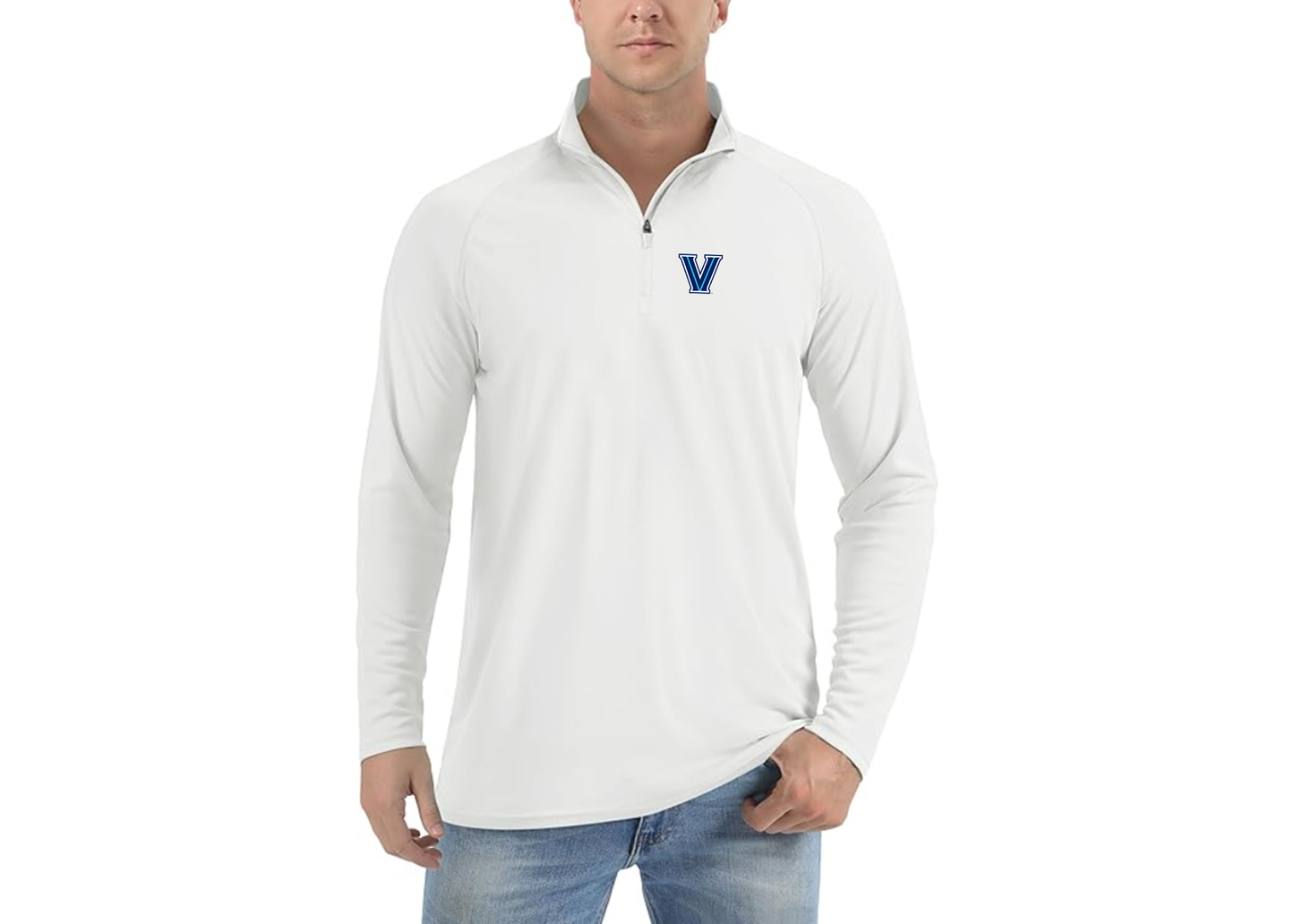 Men's Villanova Wildcats Lightweight Quarter-Zip Athletic Shirt Long Sleeve Performance Wear
