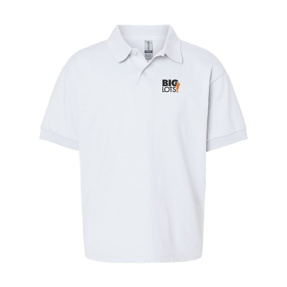 Youth Big Lots Logo Gildan Dry Blend Jersey Polo