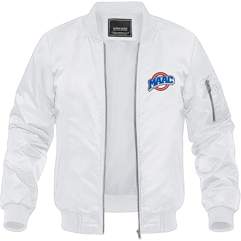 Men's Metro Atlantic Athletic Conference Logo Lightweight Bomber Jacket Windbreaker Softshell Varsity Jacket Coat