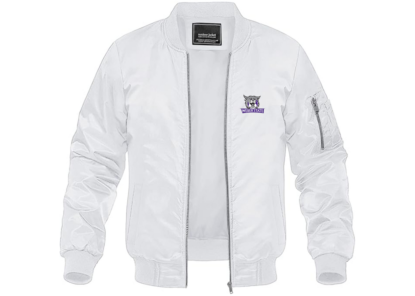 Men's Weber State Wildcats Lightweight Bomber Jacket Windbreaker Softshell Varsity Jacket Coat