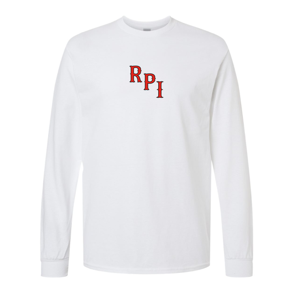 Men's RPI Engineers Logo Gildan Heavy Cotton Long Sleeve T-Shirt