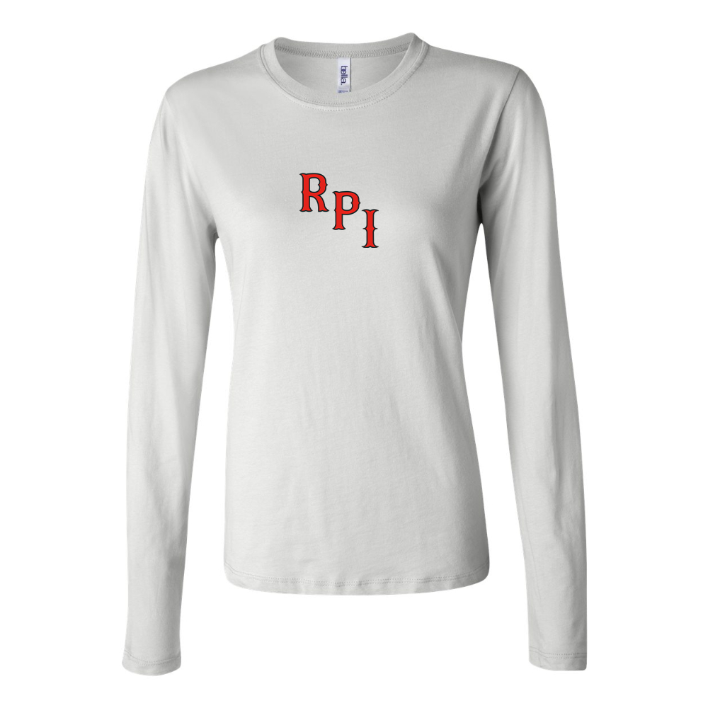 BELLA CANVAS Women’s RPI Engineers Logo Jersey Long Sleeve Tee l