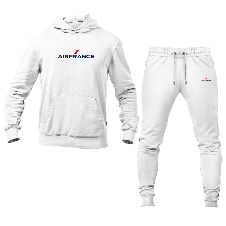 Men's Air France Logo Hoodie Joggers Set