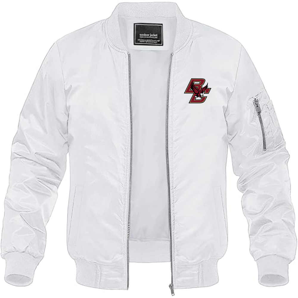 Men's Boston College Eagles  Lightweight Bomber Jacket Windbreaker Softshell Varsity Jacket Coat
