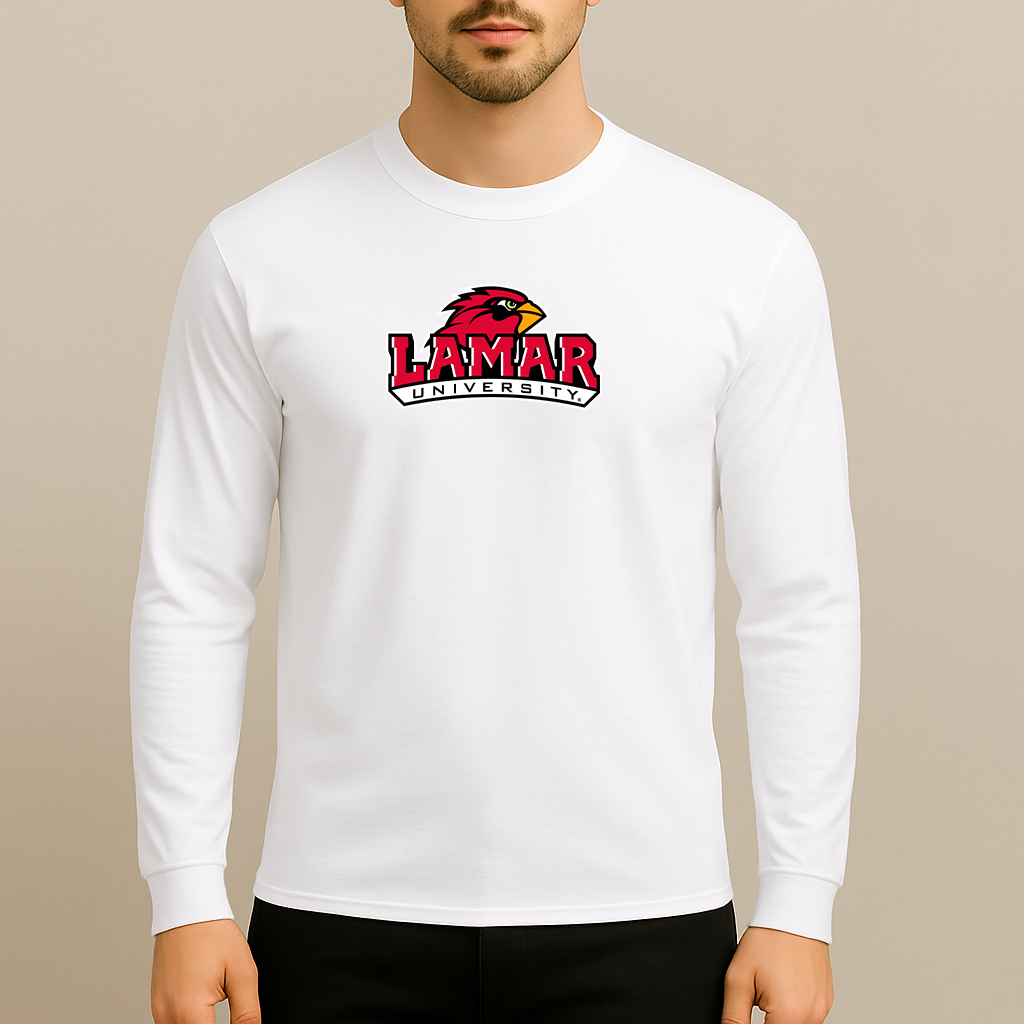 Men's Lamar Cardinals Logo Long Sleeve T-Shirt