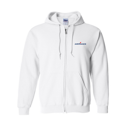 Men's Air France Logo Gildan  Heavy Blend Full Zip Hooded Sweatshirt