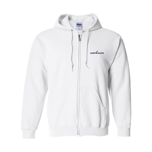 Men's Air France Logo Gildan  Heavy Blend Full Zip Hooded Sweatshirt