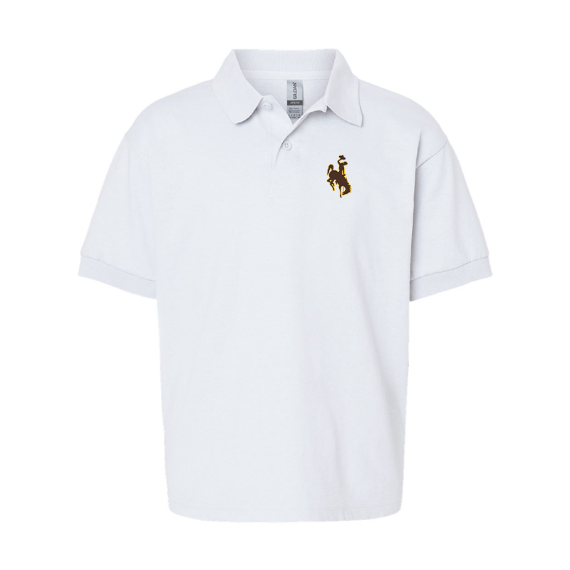 Youth Wyoming Cowboys Gildan Dry Blend Jersey Polo