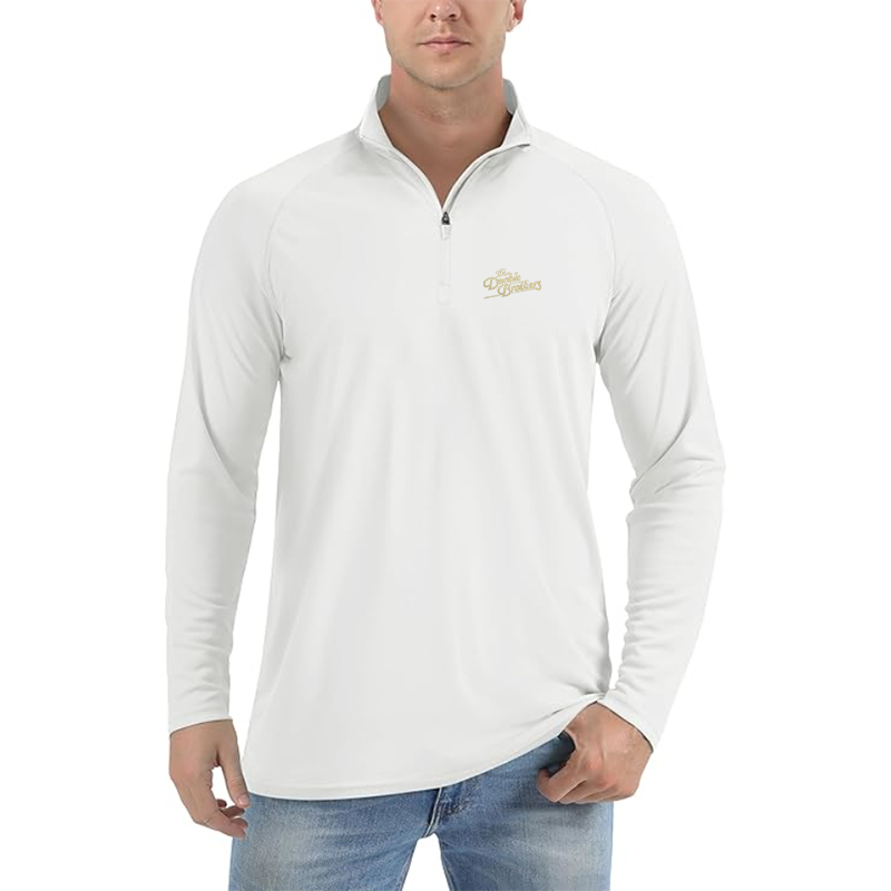 Men's The Doobie Brothers Logo Lightweight Quarter-Zip Athletic Shirt Long Sleeve Performance Wear