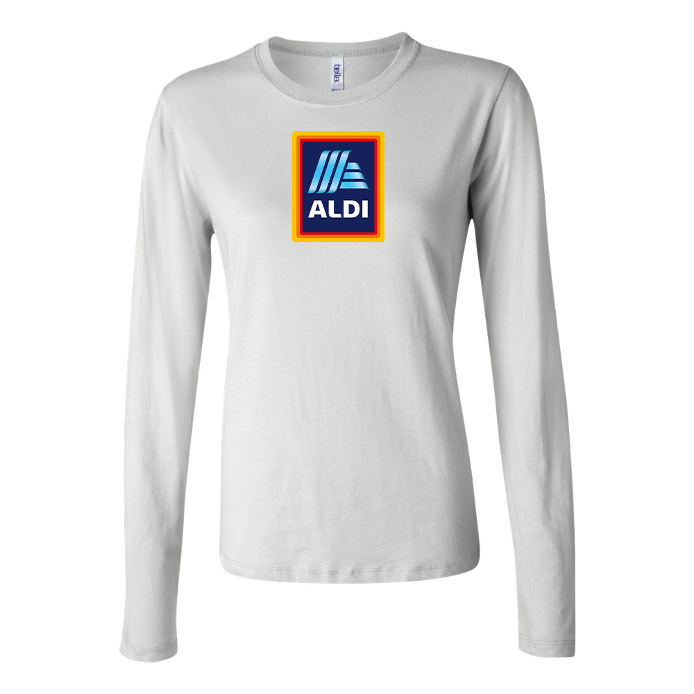BELLA CANVAS Women’s Aldi Logo Jersey Long Sleeve Tee