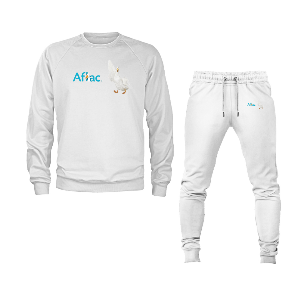 Men's Aflac Logo and Duck Crewneck Sweatshirt Joggers Suit