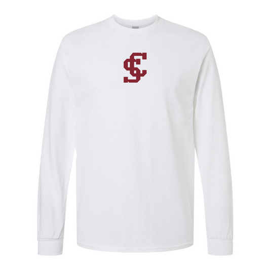 Men's Santa Clara Broncos Logo  Gildan Heavy Cotton Long Sleeve T-Shirt