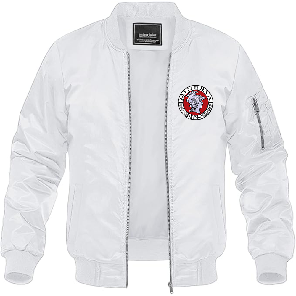 Men's Minerva Automobile Logo Lightweight Bomber Jacket Windbreaker Softshell Varsity Jacket Coat