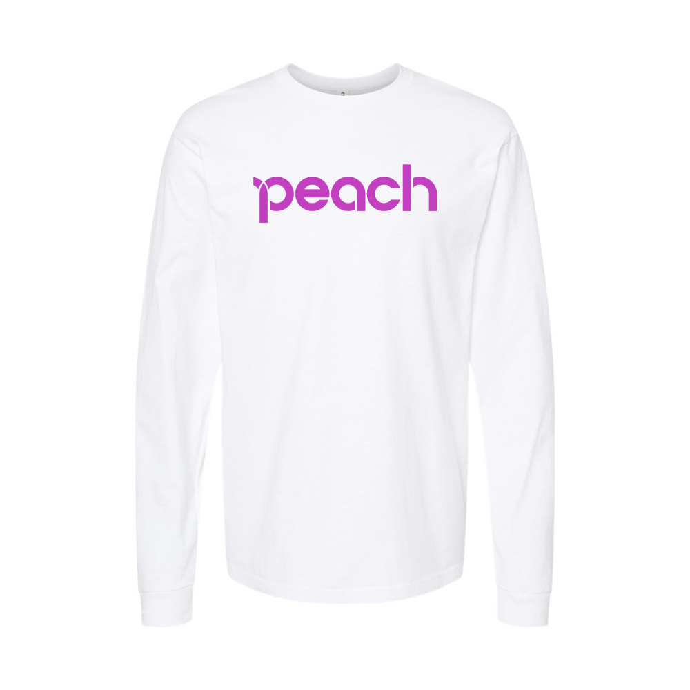 Men's Peach Aviation Logo Long Sleeve T-Shirt