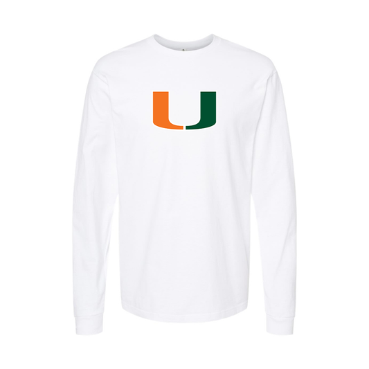 Youth Miami Hurricanes Logo Cotton Long Sleeve T-Shirt