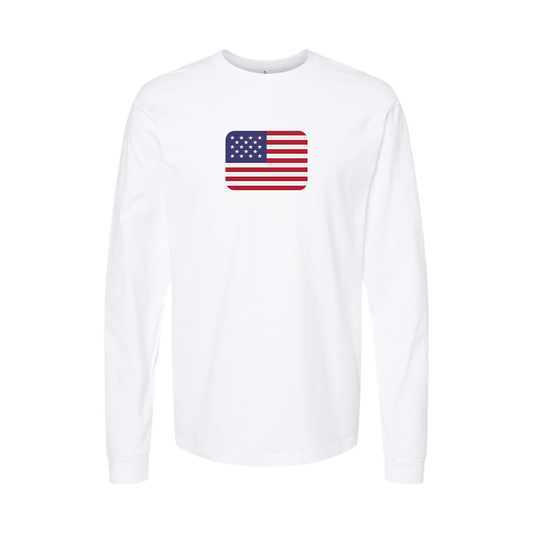 Youth American-Flag-Emoji Cotton Long Sleeve T-Shirt