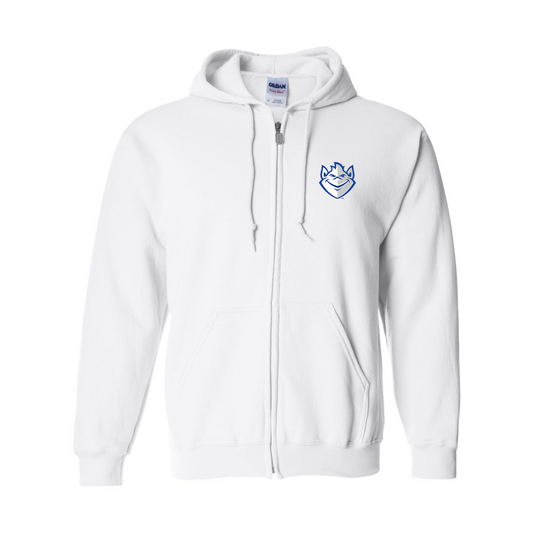 Men's Saint Louis Billikens Logo Gildan  Heavy Blend Full Zip Hooded Sweatshirt
