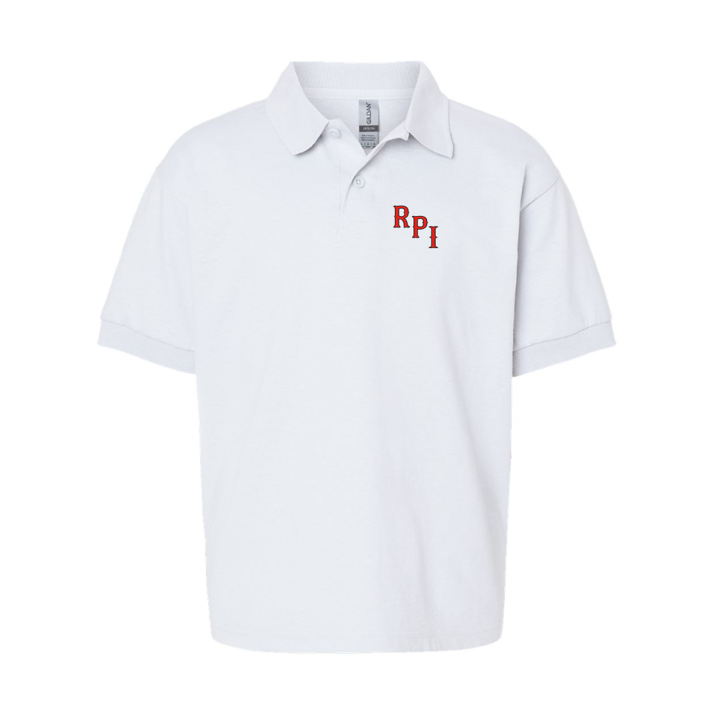 Youth RPI Engineers Logo Gildan Dry Blend Jersey Polo