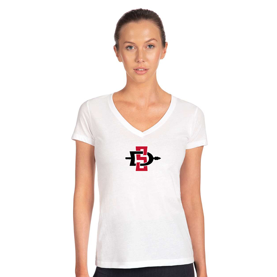 Women's San Diego State Aztecs Logo Next Level V-Neck T-Shirt