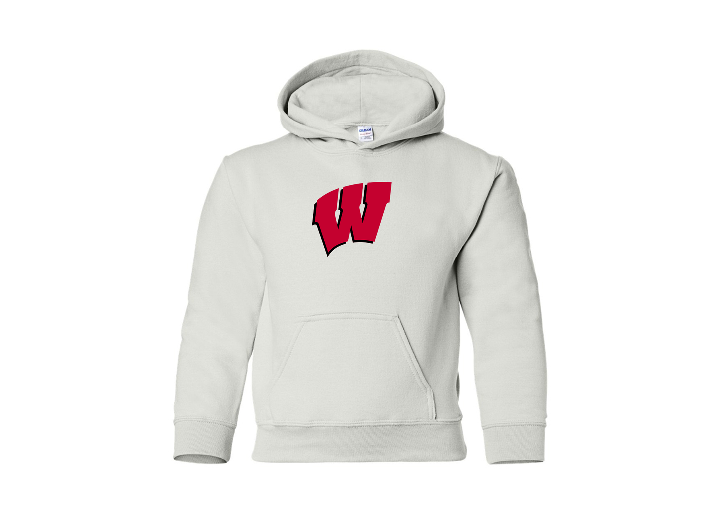 Youth Wisconsin Badgers Gildan Heavy Blend  Hooded Sweatshirt