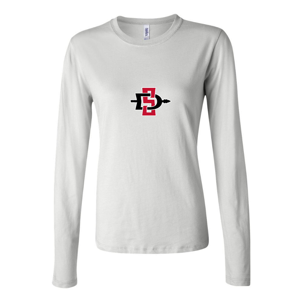 BELLA CANVAS Women’s San Diego State Aztecs Logo Jersey Long Sleeve Tee