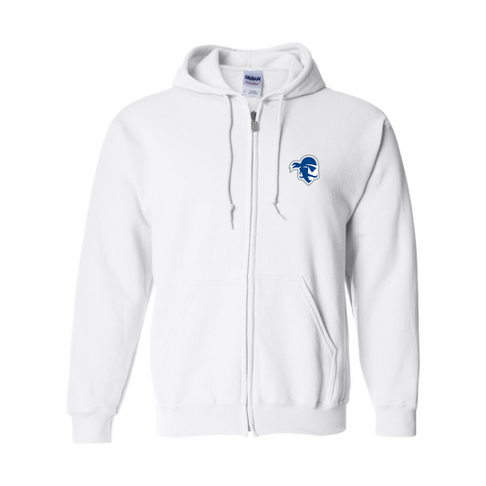 Men's Seton Hall Pirates Logo Gildan  Heavy Blend Full Zip Hooded Sweatshirt