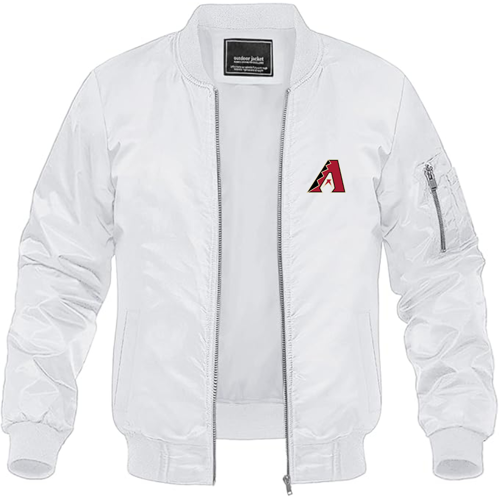 Men's Arizona Diamondbacks Logo Lightweight Bomber Jacket Windbreaker Softshell Varsity Jacket Coat
