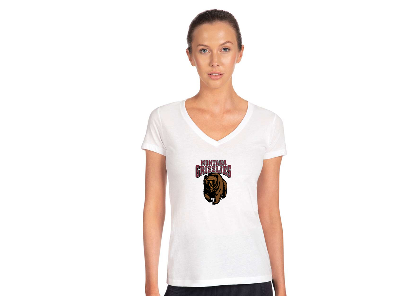 Women's Montana Grizzliesl Next Level V-Neck T-Shirt