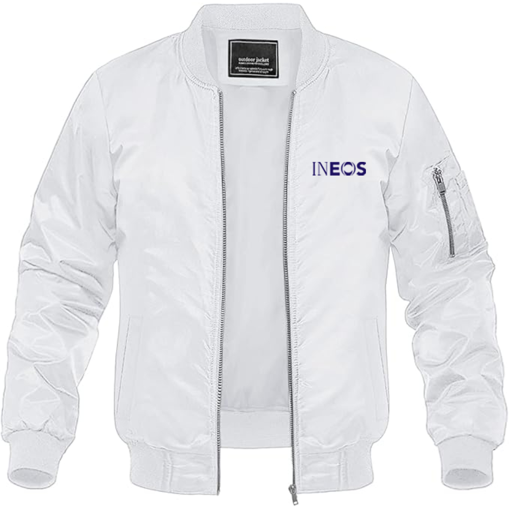Men's INEOS Logo Lightweight Bomber Jacket Windbreaker Softshell Varsity Jacket Coat