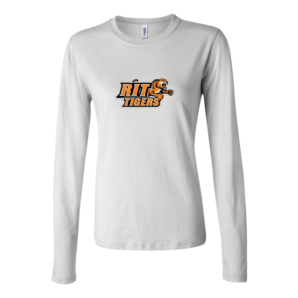 BELLA CANVAS Women’s RIT Tigers Logo Jersey Long Sleeve Tee