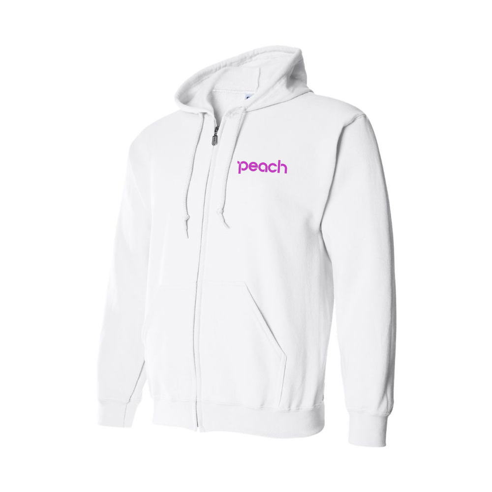 Men's Peach Aviation Logo Zipper Hoodie