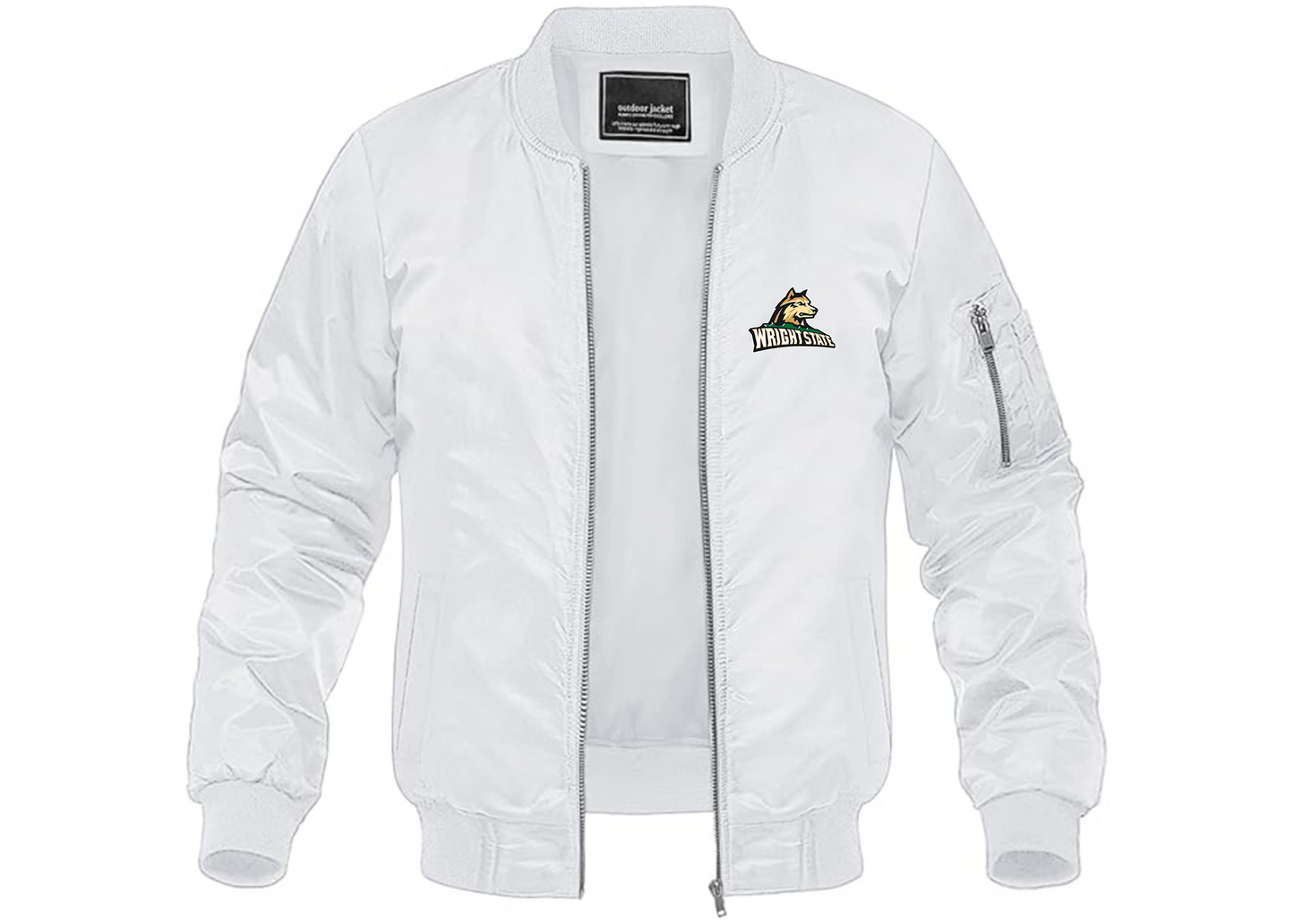 Men's Wright State Raiders Lightweight Bomber Jacket Windbreaker Softshell Varsity Jacket Coat