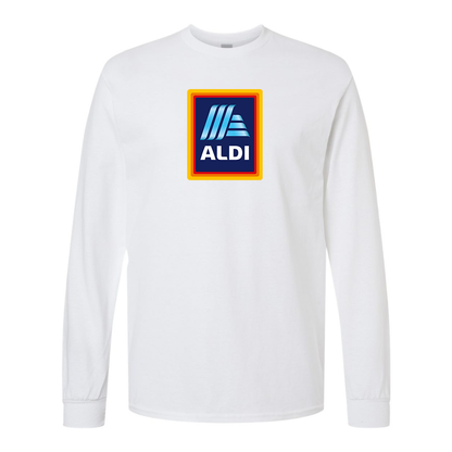Men's Aldi Logo Gildan Heavy Cotton Long Sleeve T-Shirt