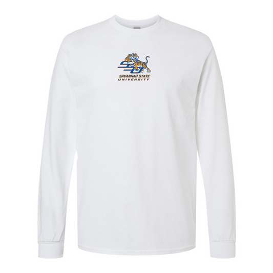Men's Savannah State Tigers Logo Gildan Heavy Cotton Long Sleeve T-Shirt