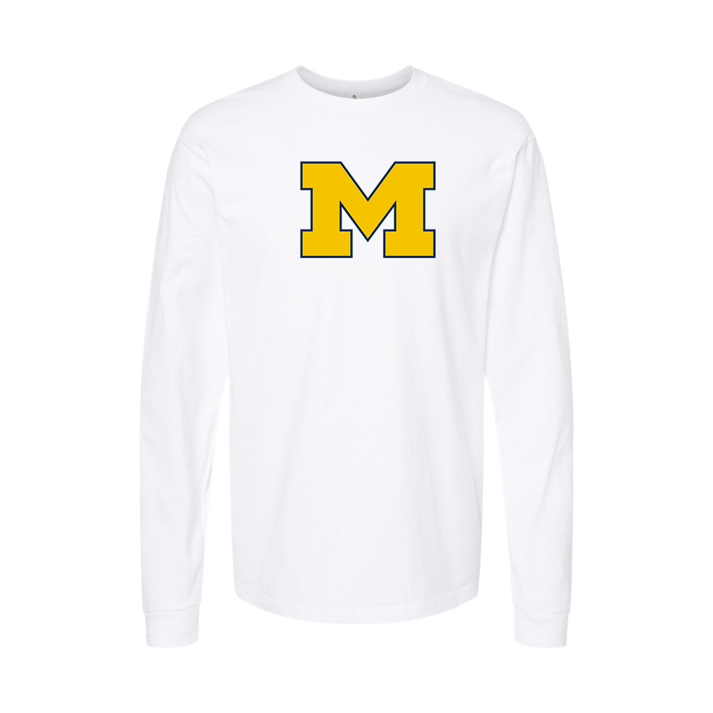 Youth Michigan Wolverines Logo Cotton Long Sleeve T-Shirt