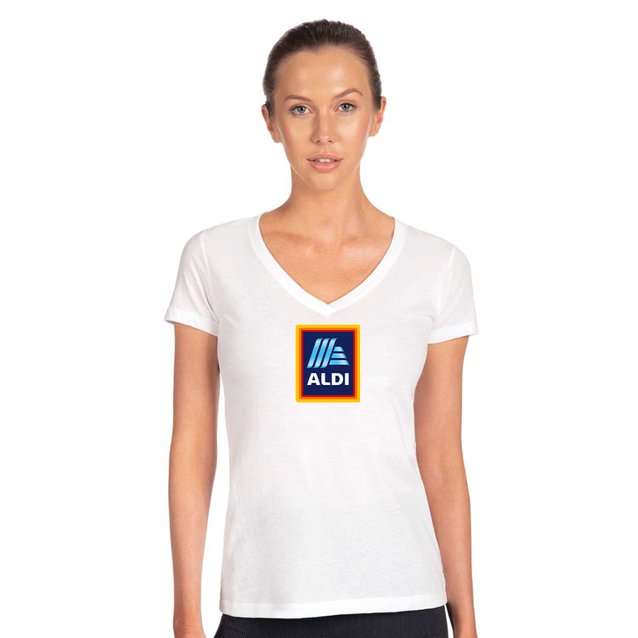 Women's Aldi Logo  Next Level V-Neck T-Shirt