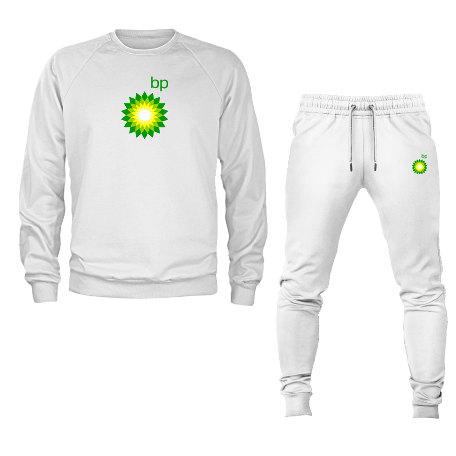 Men's BP Oil Logo Crewneck Sweatshirt Joggers Suit