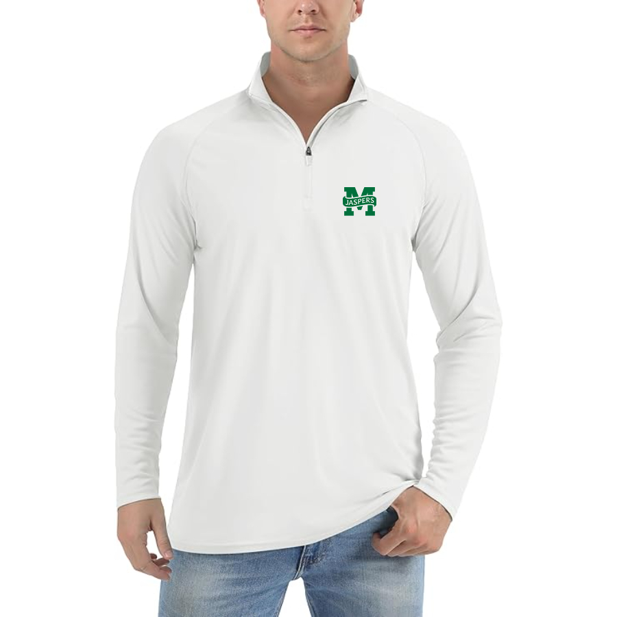 Men's Manhattan Jaspers Logo Lightweight Quarter-Zip Athletic Shirt Long Sleeve Performance Wear