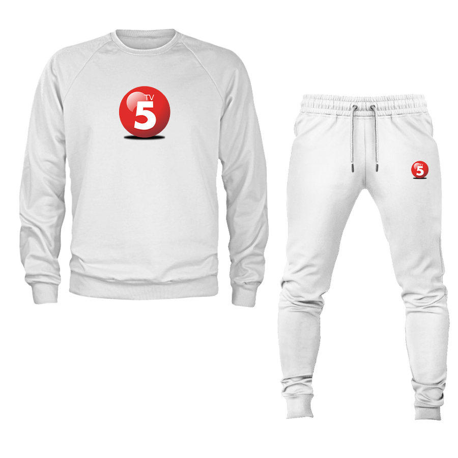 Men's ABC TV5 Logo Crewneck Sweatshirt Joggers Suit