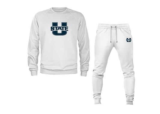 Men's Utah State Aggies Crewneck Sweatshirt Joggers Suit