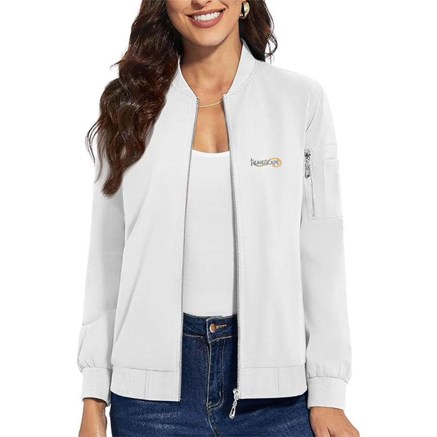 Women's Runescape Logo  Premium Bomber Jacket with Polished Detailing and Functional Sleeve Pocket Modern Luxury Outerwear