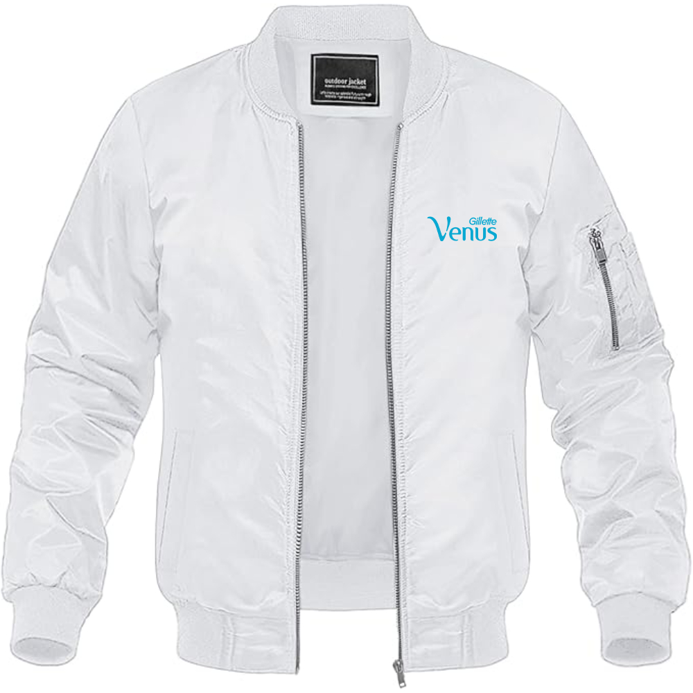Men's Gillette Venus Logo Lightweight Bomber Jacket Windbreaker Softshell Varsity Jacket Coat