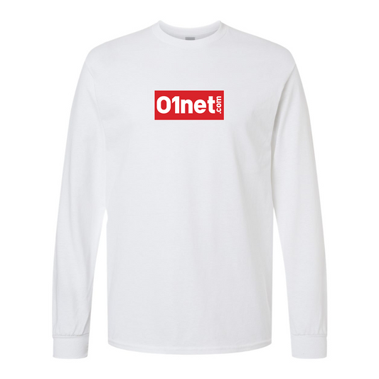 Men's 01net Logo Gildan Heavy Cotton Long Sleeve T-Shirt