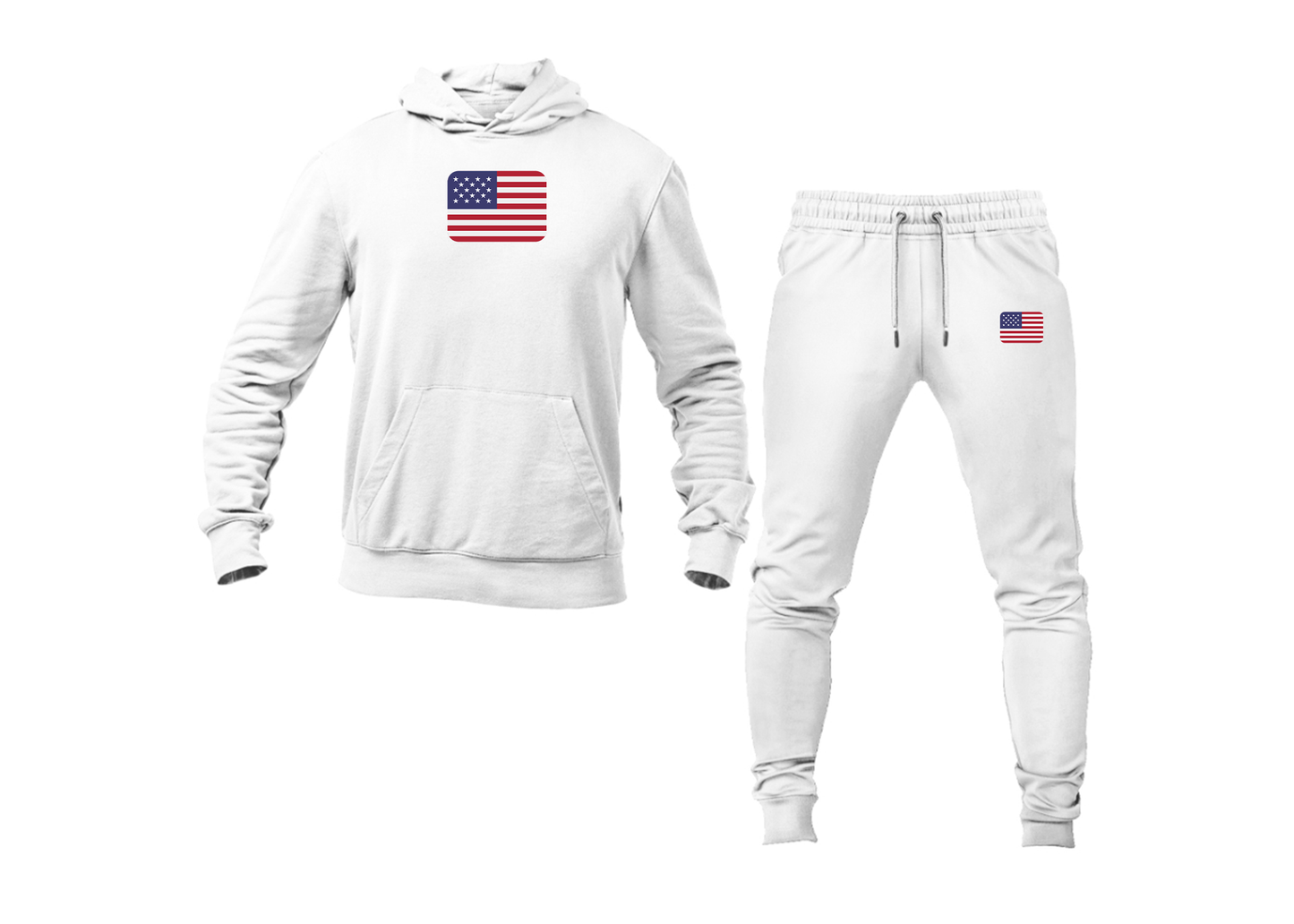 Men's American-Flag-Emoji Hoodie Joggers Set