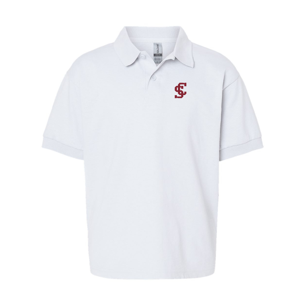 Youth Santa Clara Broncos Logo Gildan Dry Blend Jersey Polo