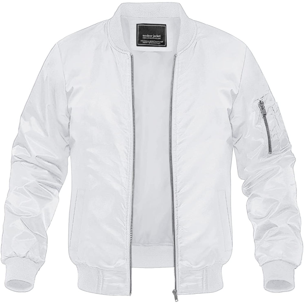 MAP Collection Men's Lightweight Bomber Jacket Windbreaker Softshell Varsity Jacket Coat