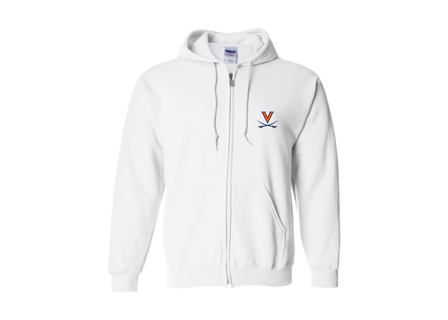 Men's Virginia Cavaliers Gildan  Heavy Blend Full Zip Hooded Sweatshirt