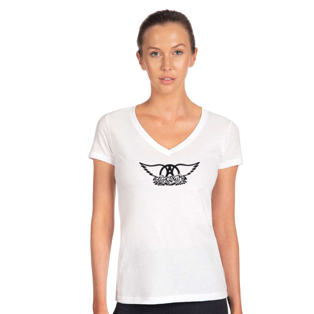 Women's Aerosmith Logo  Next Level V-Neck T-Shirt