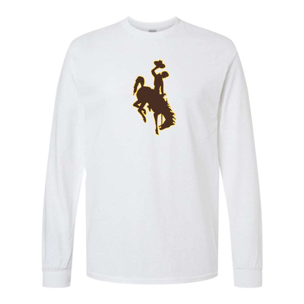 Men's Wyoming Cowboys Gildan Heavy Cotton Long Sleeve T-Shirt